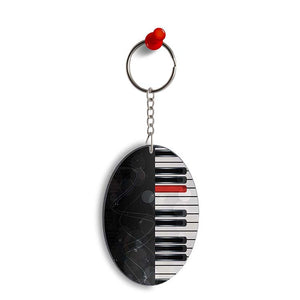 Piano Oval Key Chain