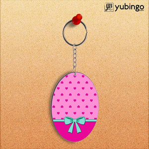 Pink Knot Oval Key Chain-Image2