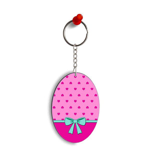Pink Knot Oval Key Chain