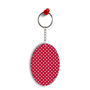 Red Stars Oval Key Chain