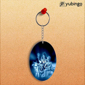 Shiv Parvati Oval Key Chain-Image2
