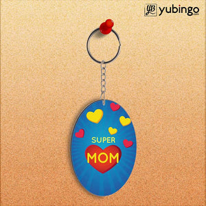 Super Mom with Big Heart Oval Key Chain-Image2