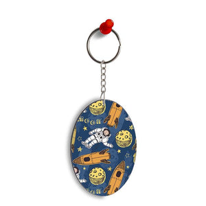 Travel To Moon Oval Key Chain