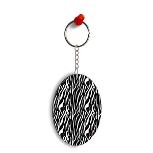 Zebra Stripes Oval Key Chain