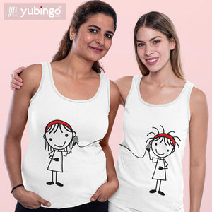 Connected Together Tank Tops-White