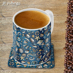 Cool Blue Customised Alphabet Coffee Mug With Coaster-Image4