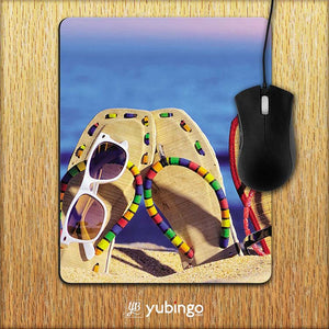 Cute Flip Flops On Beach Mouse Pad-Image2