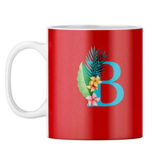 Flower Alphabet with Name Coffee Mug Alphabet B