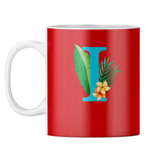 Flower Alphabet with Name Coffee Mug Alphabet I