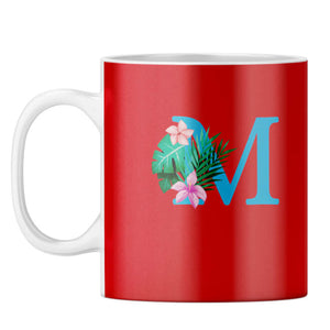 Flower Alphabet with Name Coffee Mug Alphabet M