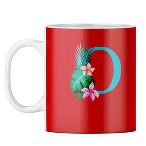 Flower Alphabet with Name Coffee Mug Alphabet O
