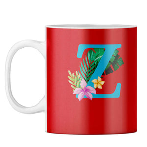 Flower Alphabet with Name Coffee Mug Alphabet Z