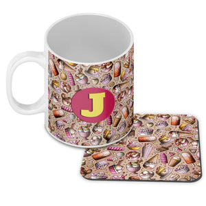 Ice Cream Overload Customised Alphabet Coffee Mug With Coaster