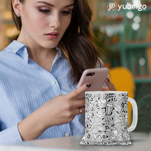 Ice Cream Sketch Customised Alphabet Coffee Mug With Coaster-Image3