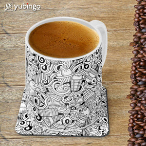 Ice Cream Sketch Customised Alphabet Coffee Mug With Coaster-Image4