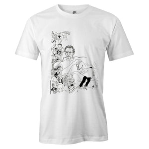 Indro's Art Satyajit Ray Men T-Shirt-White