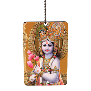 Krishna With Flowers Car Hanging