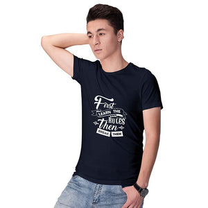 Learn To Break Rules Men T-Shirt-Navy Blue