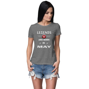 Legends Customised Women T-Shirt-Grey Melange