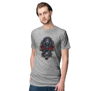 Lion Skulls Men T-Shirt-Grey Melange
