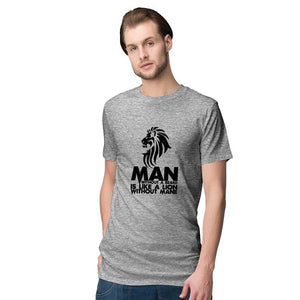 Lion Without Mane Men T-Shirt-Grey Melange