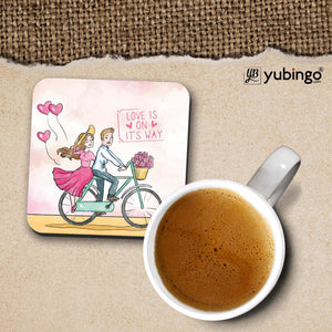 Love is on it's way Cushion, Coffee Mug with Coaster and Keychain-Image3