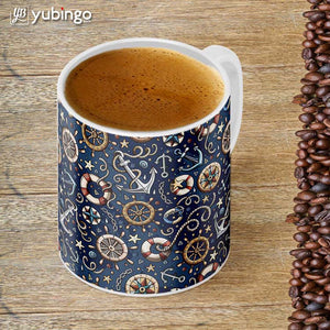 Nautical Blue Customised Alphabet Coffee Mug-Image4