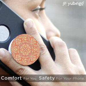 Orange Mandala Mobile Holder-Image5