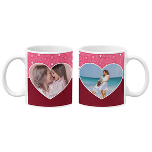 Pink Hearts Photo Coffee Mug