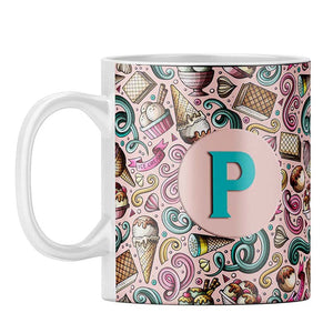 Pink Ice Cream Customised Alphabet Coffee Mug