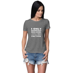 Really Like Food Women T-Shirt-Grey Melange