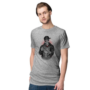 Skull Chain Men T-Shirt-Grey Melange