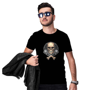 Skull Engine Men T-Shirt-Black