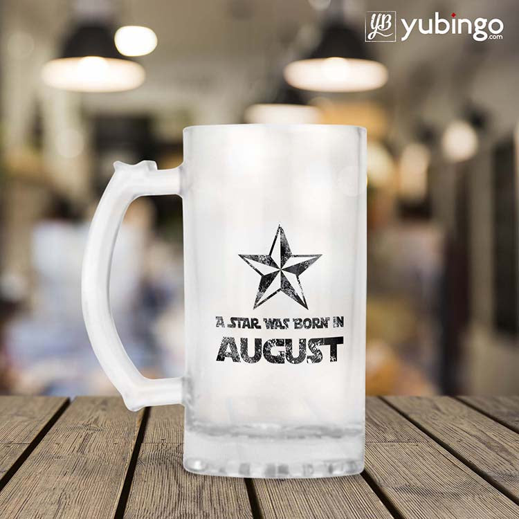 Star Born Customised Month Beer Mug