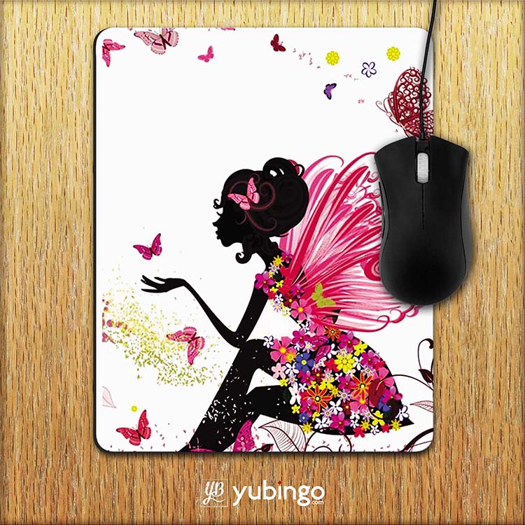 The Pixie With Her Butterflies Mouse Pad