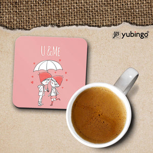 U and Me Coffee Mug with Coaster and Keychain-Image3