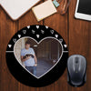 White Hearts Photo Mouse Pad (Round)
